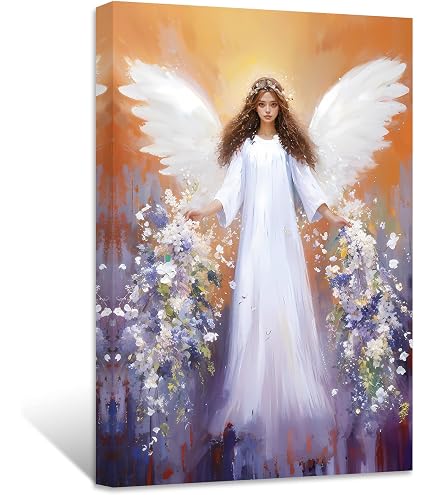 Amazon.co.jp: ZXHYWYM 天使の羽 キャンバス ウォールアート ホワイト